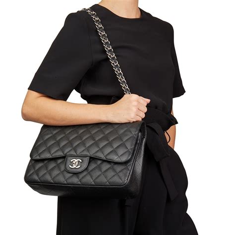 chanel classic flap with long dress|Chanel classic flap bag jumbo.